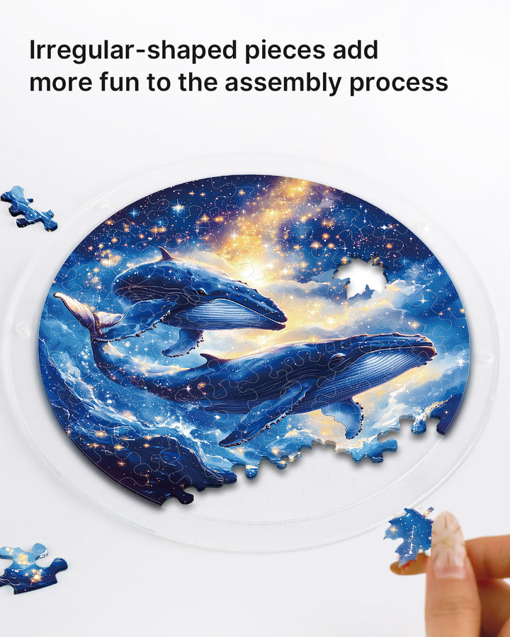 Twin Whales of the Cosmos Light Suncatcher-Acrylic Window Art