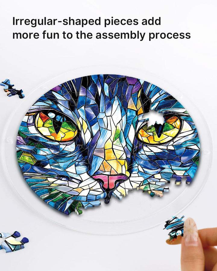 Mosaic Cat Light Suncatcher-Acrylic Window Art