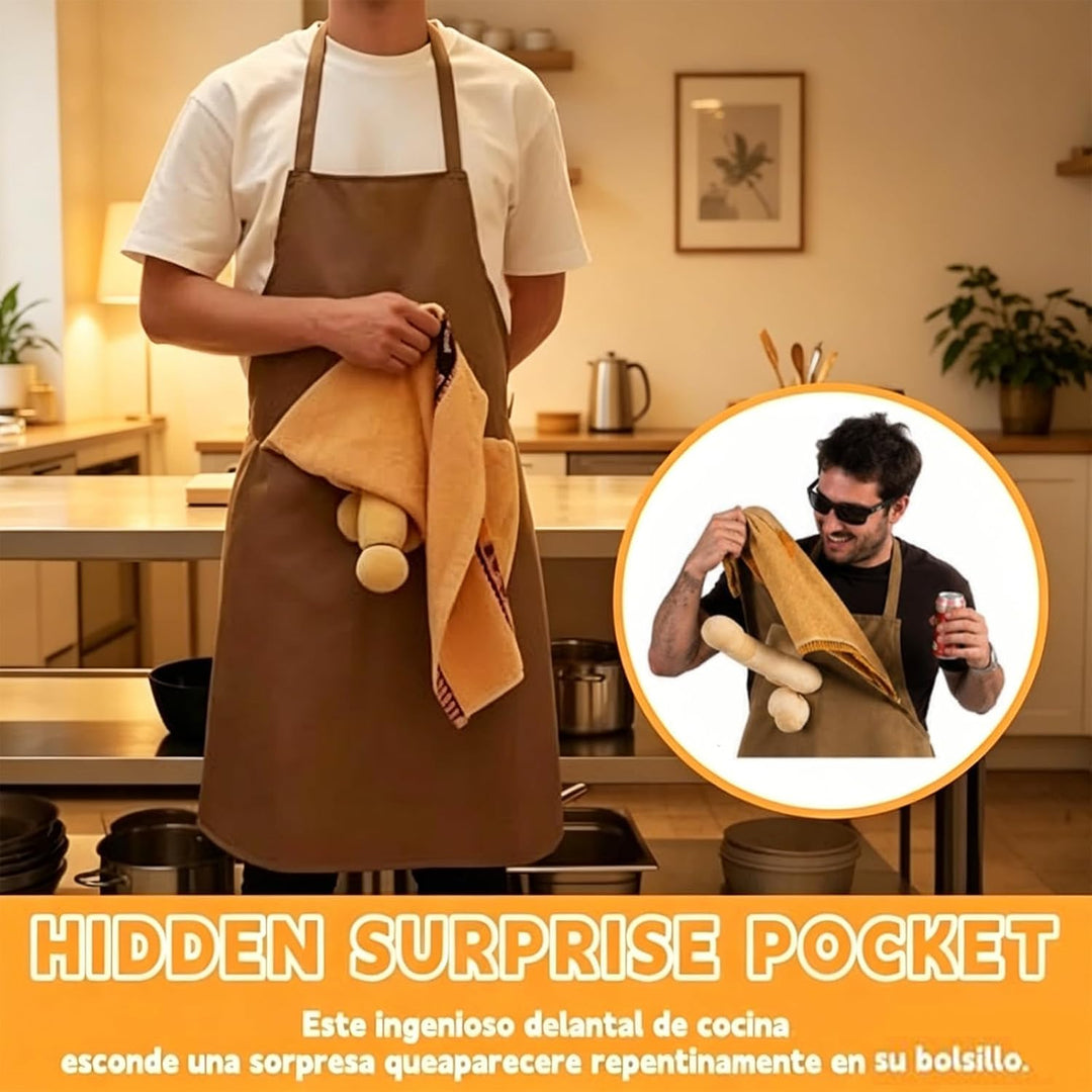 🤣The Ultimate Prank Apron for Men – Hidden Surprise Pocket Cooking Apron