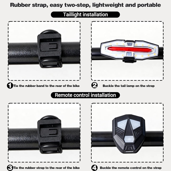 Wireless Remote-Controlled Bike Rear Light with Turn Signals