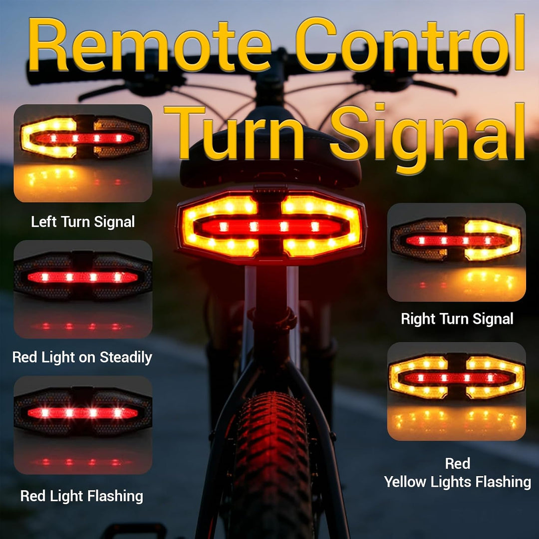 Wireless Remote-Controlled Bike Rear Light with Turn Signals