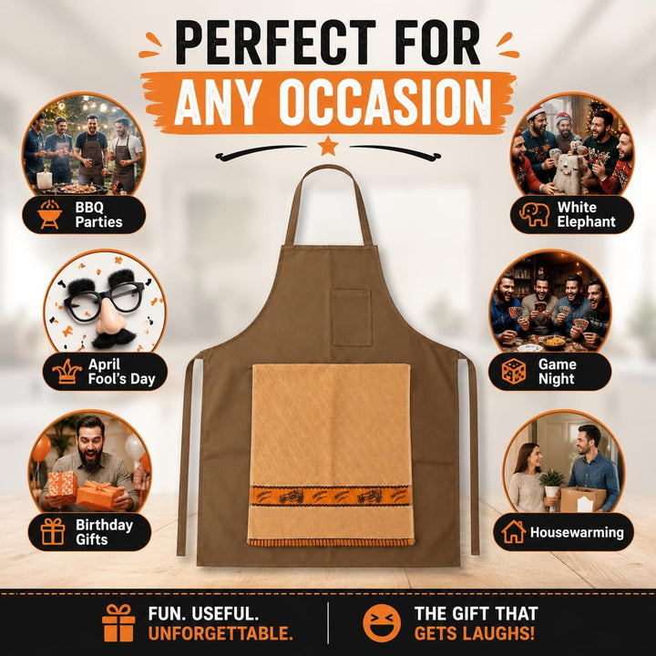 🤣The Ultimate Prank Apron for Men – Hidden Surprise Pocket Cooking Apron