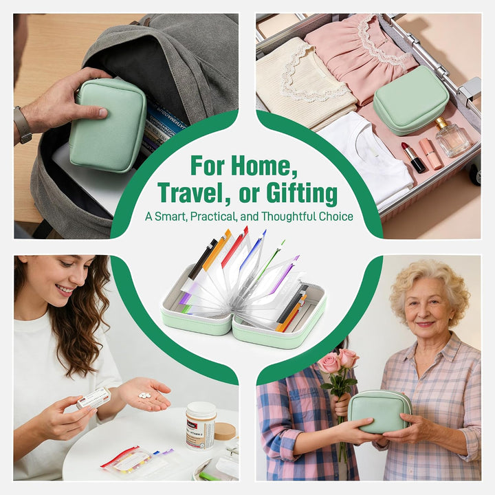 Travel Pill Organizer with Zipper Pouches