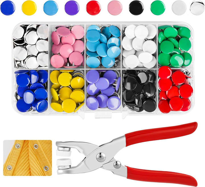 🧵 Colorful Metal Snap Button Sewing Kit with Storage Box