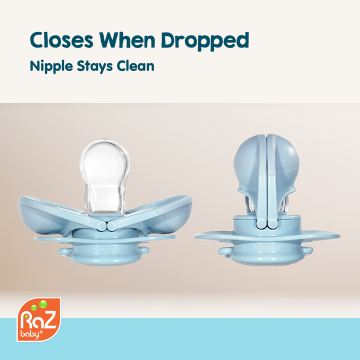 Personalized keep-it-kleen Pacifier 2PK - Grey & Blue