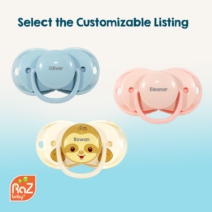 Personalized keep-it-kleen Pacifier 2PK - Grey & Blue