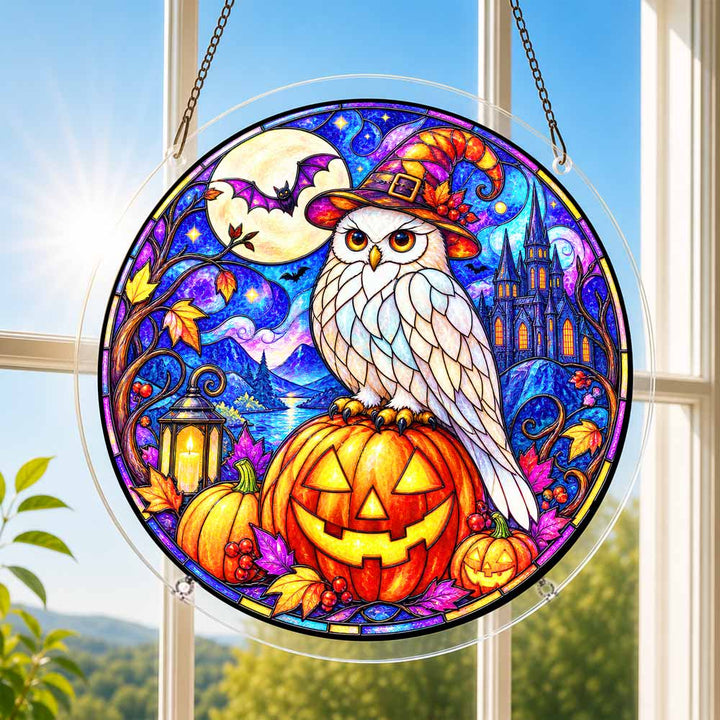 Acrylic Jigsaw Puzzle Suncatcher - Witch Owl