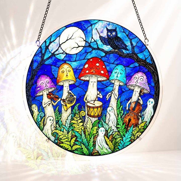 Acrylic Jigsaw Puzzle Suncatcher - Magic Mushrooms