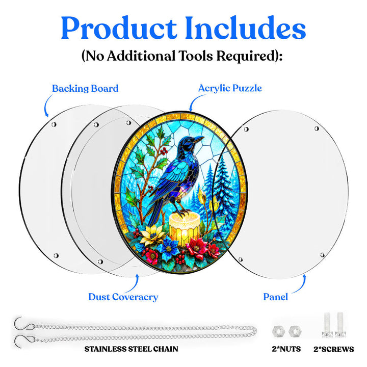 Acrylic Jigsaw Puzzle Suncatcher - Midnight Raven