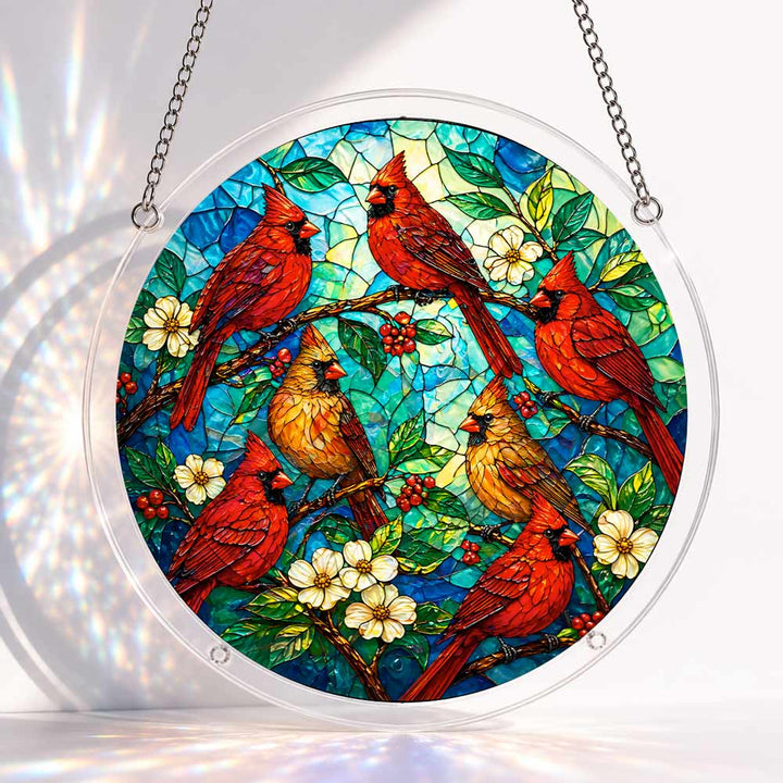 Acrylic Jigsaw Puzzle Suncatcher - Cardinal Garden