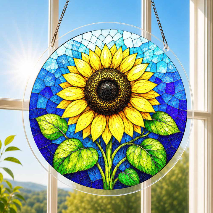 Acrylic Jigsaw Puzzle Suncatcher - Golden Sunflower