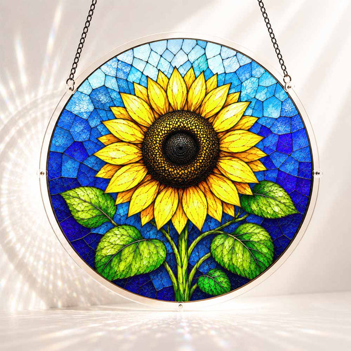 Acrylic Jigsaw Puzzle Suncatcher - Golden Sunflower