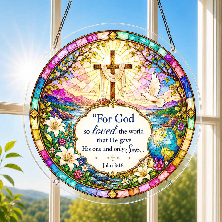 Acrylic Jigsaw Puzzle Suncatcher - John 3:16