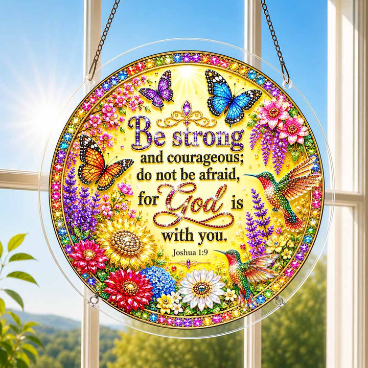 Acrylic Jigsaw Puzzle Suncatcher - Joshua 1:9