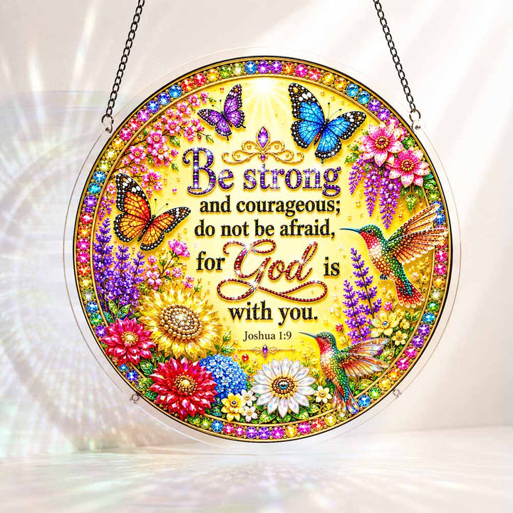 Acrylic Jigsaw Puzzle Suncatcher - Joshua 1:9
