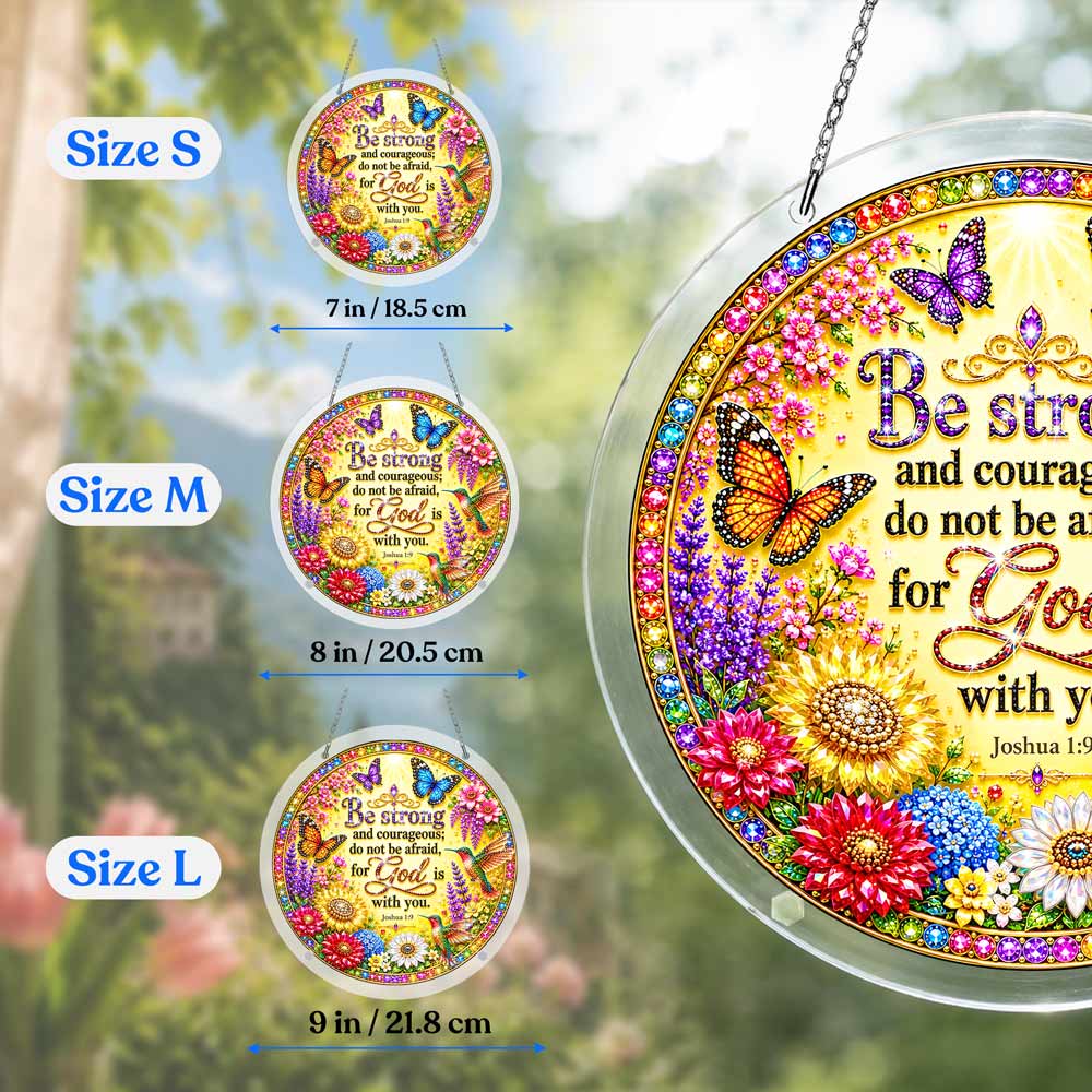 Acrylic Jigsaw Puzzle Suncatcher - Joshua 1:9