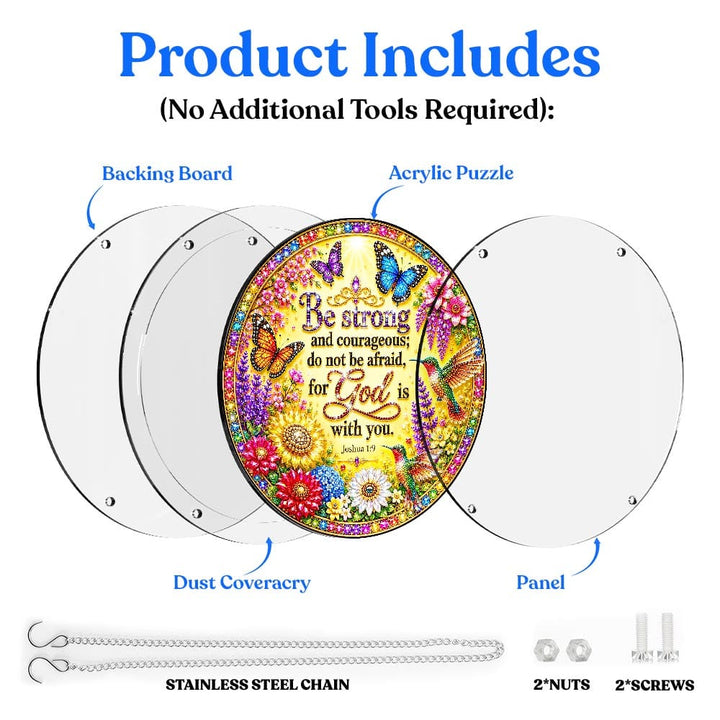 Acrylic Jigsaw Puzzle Suncatcher - Joshua 1:9