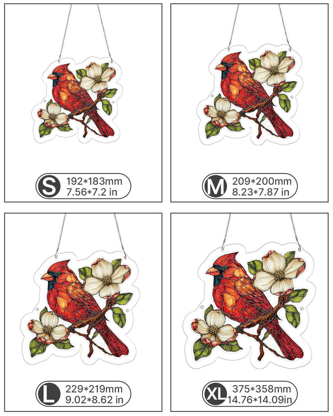 Magnolia Cardinal Light Suncatcher-Acrylic Window Art
