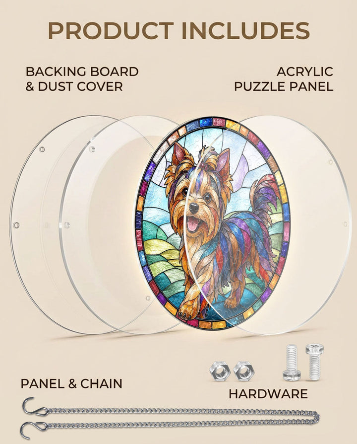 Acrylic Jigsaw Puzzle Suncatcher - Yorkshire Terrier