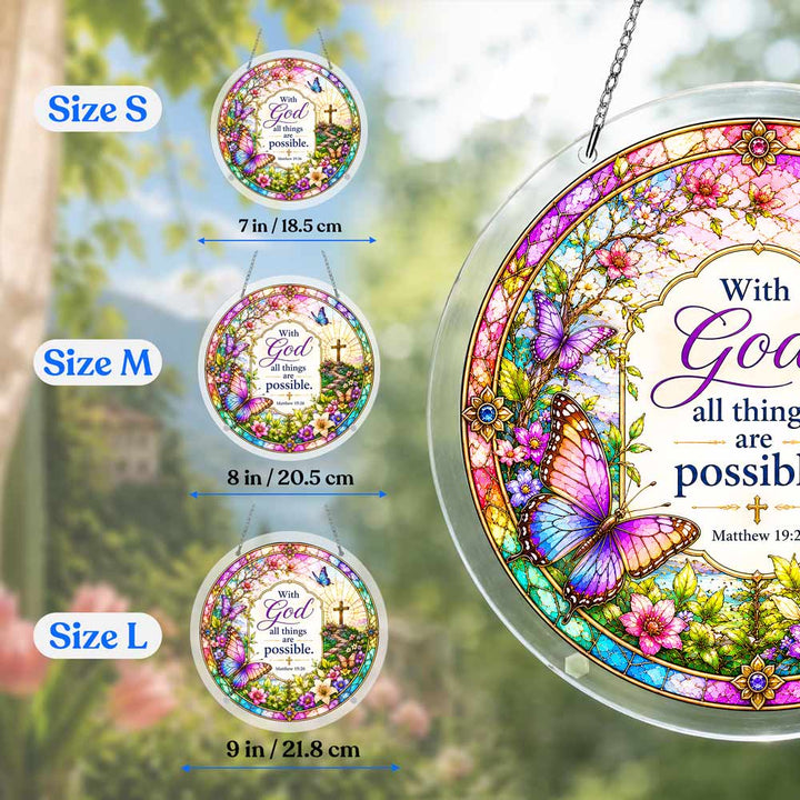 Acrylic Jigsaw Puzzle Suncatcher - Matthew 19:26