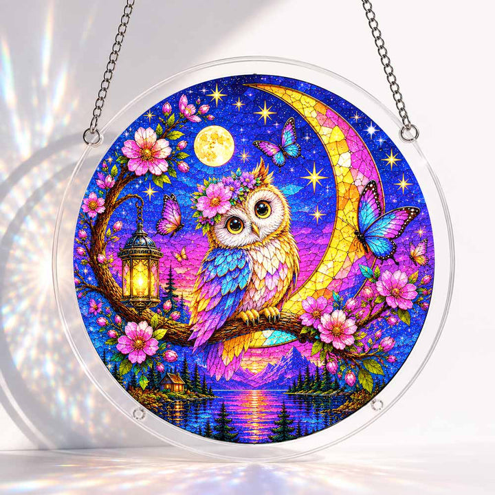 Acrylic Jigsaw Puzzle Suncatcher - Moonlit Owl