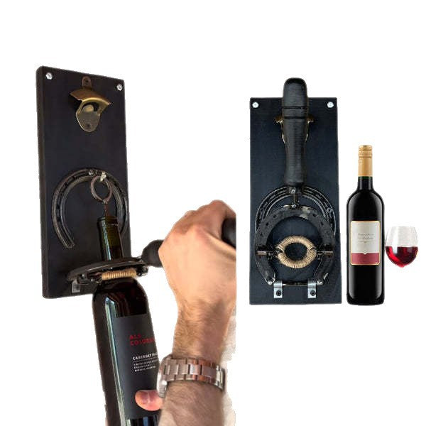 Wall-Mounted Horseshoe Bottle Opener
