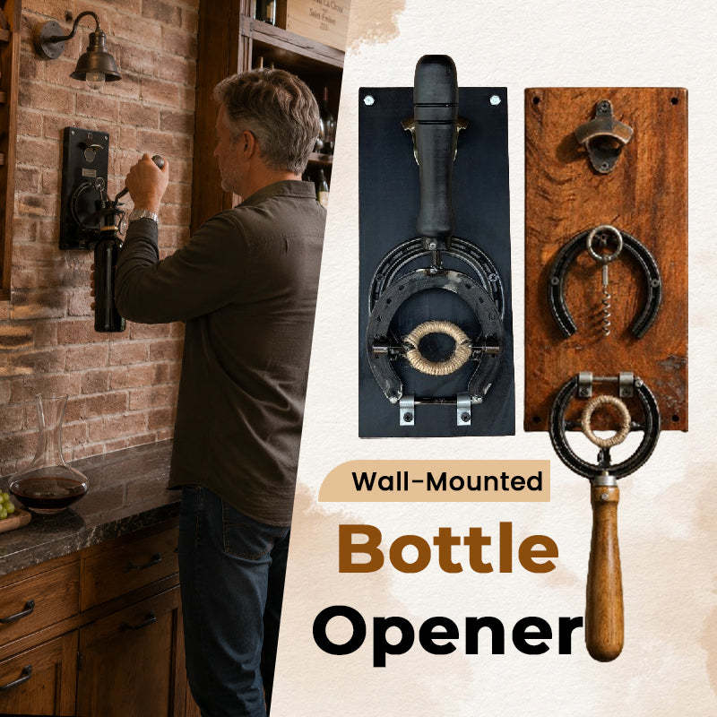 Wall-Mounted Horseshoe Bottle Opener