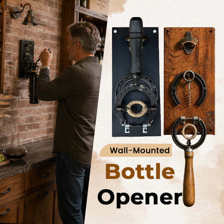 Wall-Mounted Horseshoe Bottle Opener