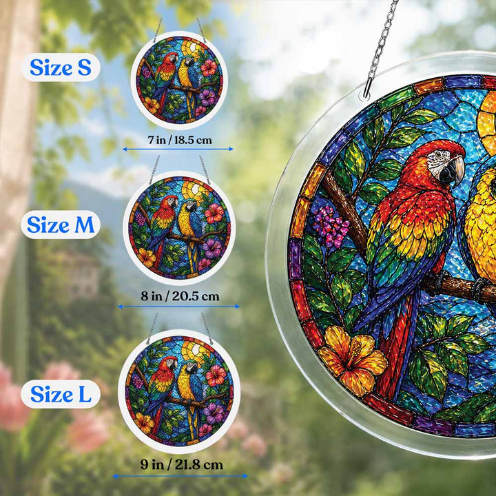 Acrylic Jigsaw Puzzle Suncatcher - Parrot Paradise