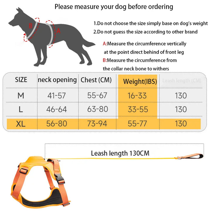Adjustable Dog Harness with Retractable Leash