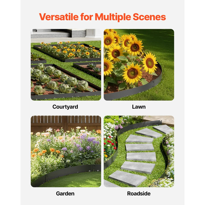 SucceBuy Flexible Steel Landscape Edging (5-Pack, 39x3")