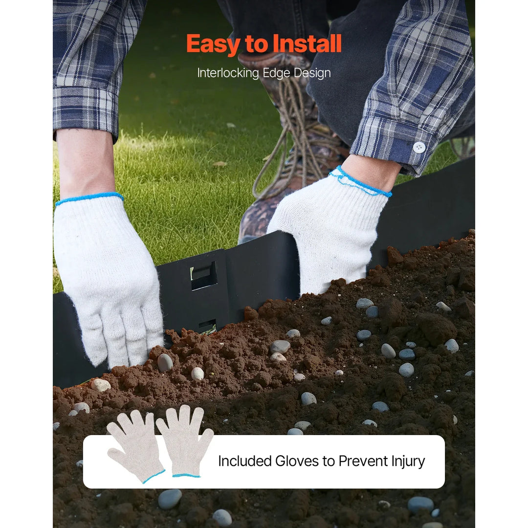 SucceBuy Flexible Steel Landscape Edging (5-Pack, 39x3")