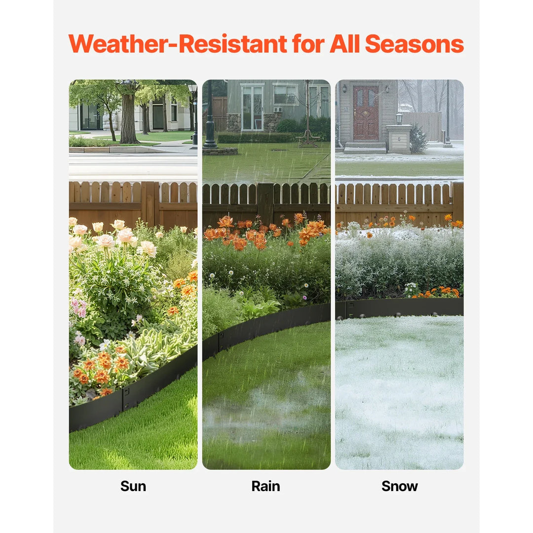 SucceBuy Flexible Steel Landscape Edging (5-Pack, 39x3")