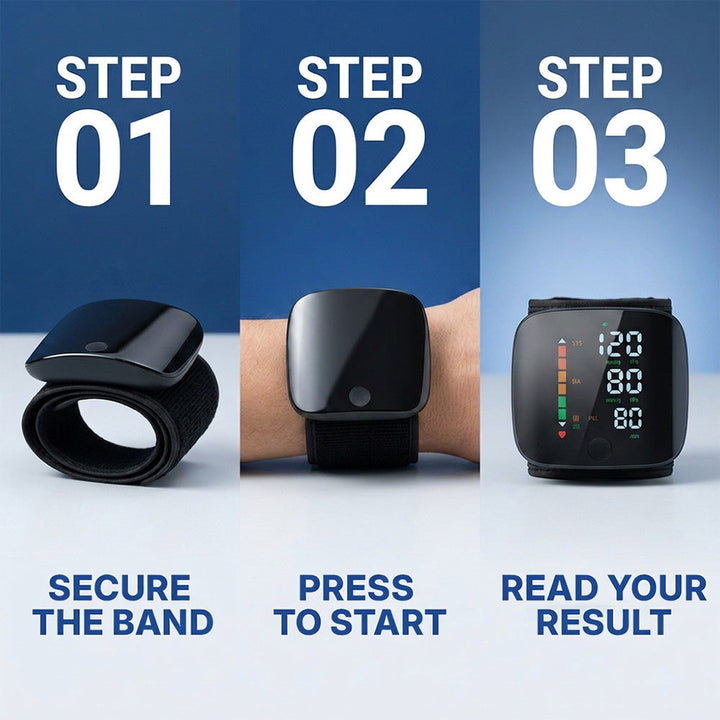 Smart Wrist Blood Pressure Monitor – Portable Digital BP & Pulse Tracker for Easy Home Health Monitoring