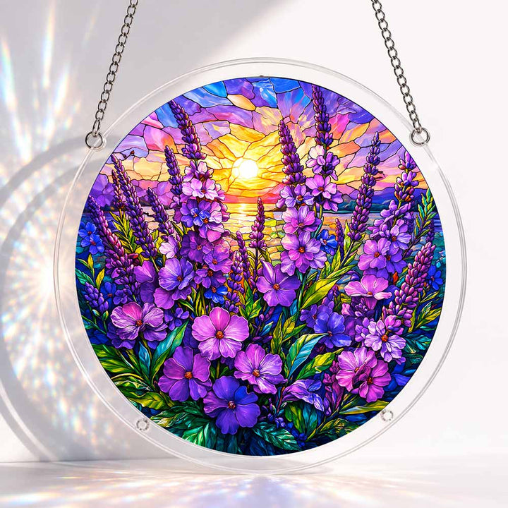 Acrylic Jigsaw Puzzle Suncatcher - Violet Sunset