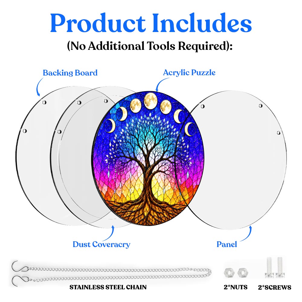 Acrylic Jigsaw Puzzle Suncatcher - Moonlit Tree